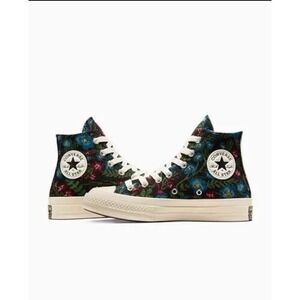 Women Converse Chuck Taylor 70 Floral Tapestry  Shoes Black White Green A11990C‎